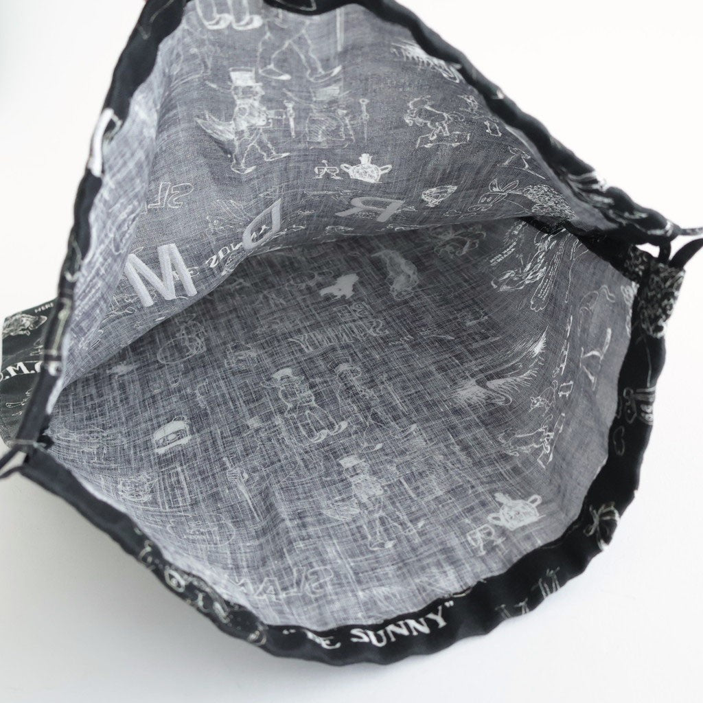 GRAFFITI DRAWSTRING BAG (L) #Black [no.7959]