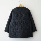 BANGALORE SILK PLAIN PADDED C-NECK SHORT COAT #9900 BLACK [NMDS26551]