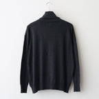 14GG 2PLY PLAIN STITCH COTTON/WOOL/CASHMERE TURTLE NECK PULLOVER #9800 CHARCOAL [GNSL24541]