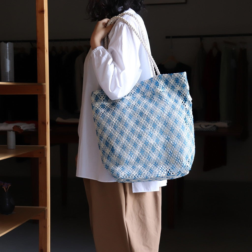 TOTE BAG L 格子 #BLUE [AL3131BG-27]