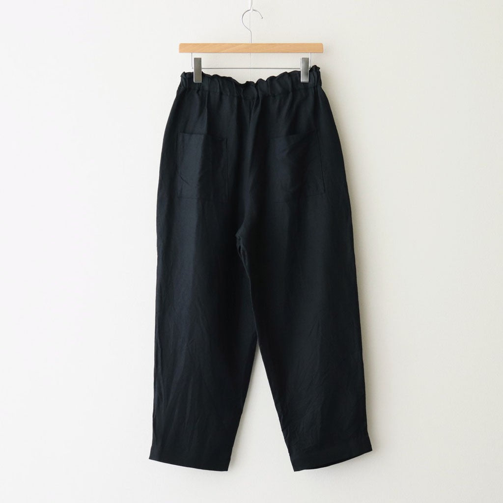 Organic Linen Twill Tuck Easy PT #Black [GT252PT006]