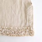 FRILL DECOLATION BUTTON BIB #Antique White [no.7316]