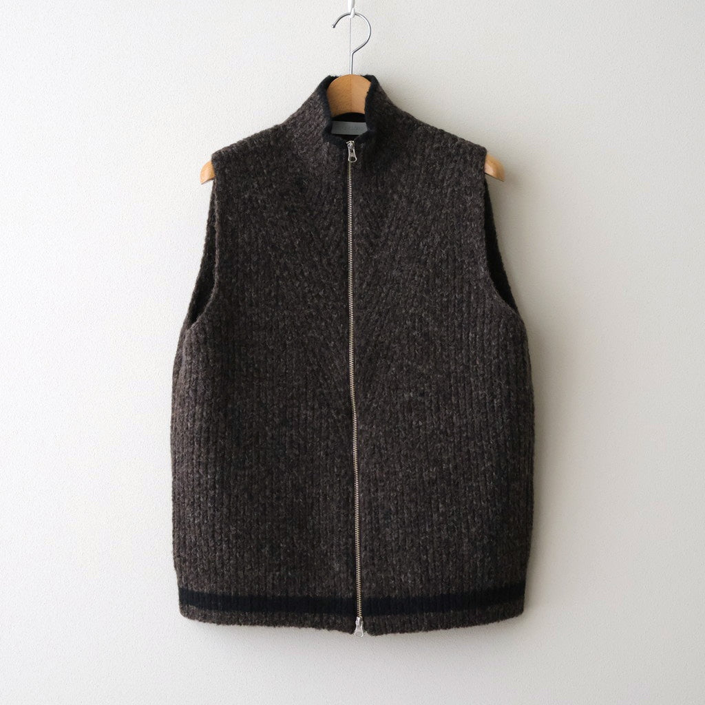 Blushed knit vest #Dark brown [252804]