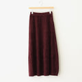 ex.superfine lambs wool & rayon mole skirt #burgundy [WVFL-UW110]