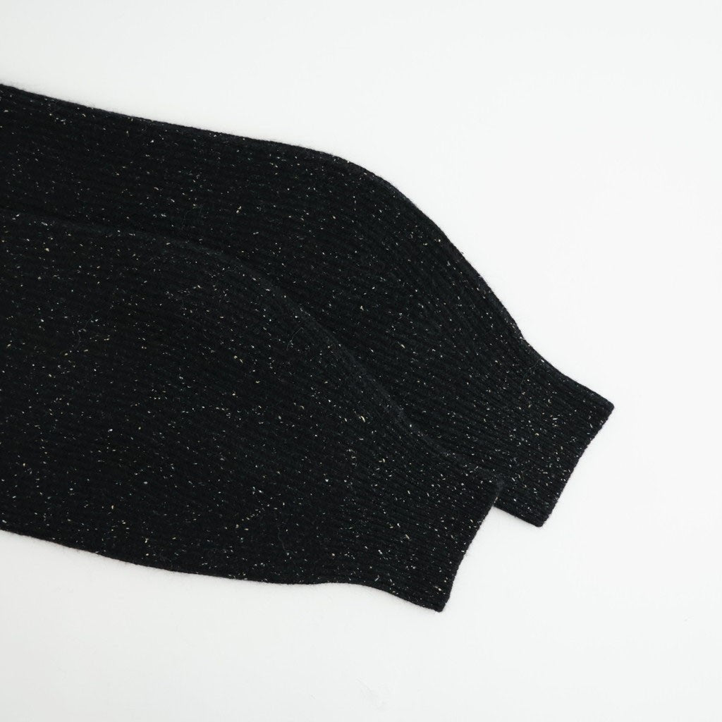woolen cotton & silk nep wool tweed-knit P/O #black tweed [WXFL-UW124]