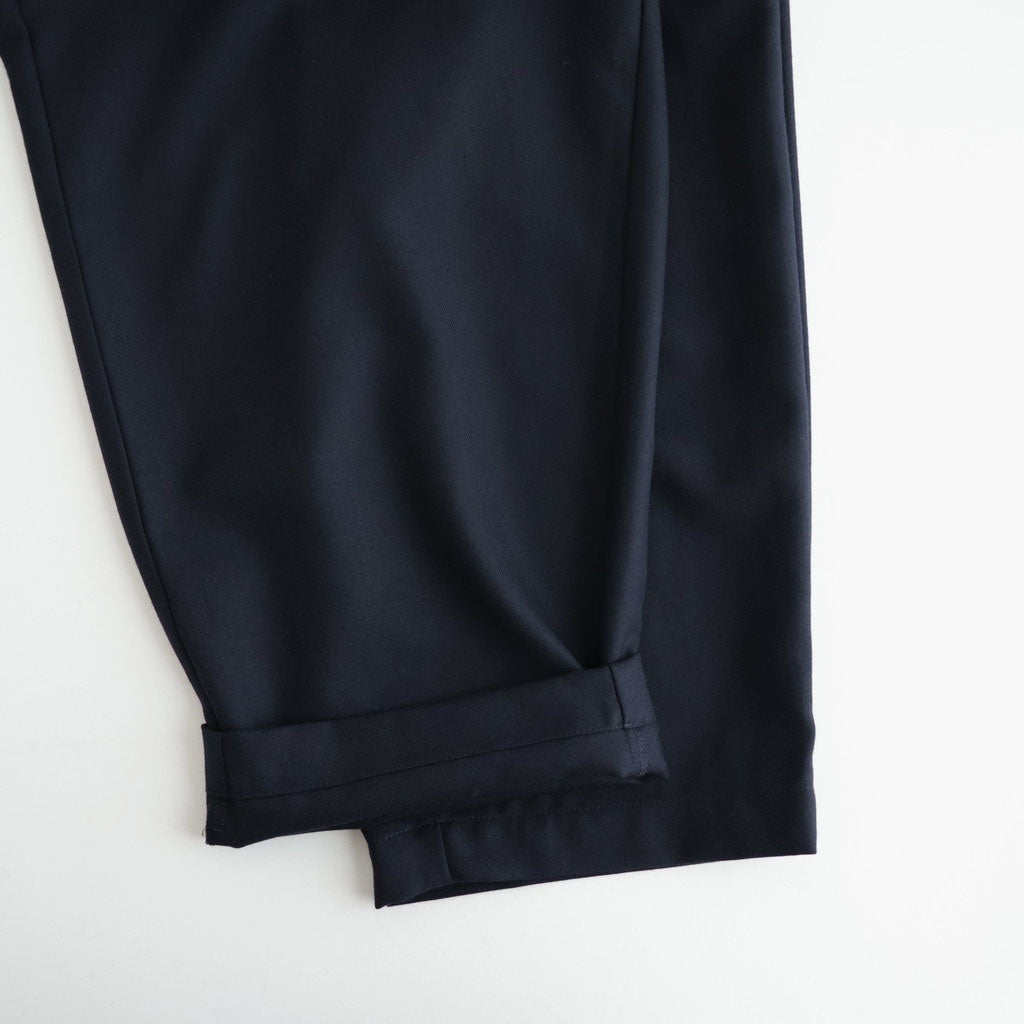 WOOL SERGE 2TUCK TAPERED EASY PANTS #3900 NAVY [GNMDS2501WS]