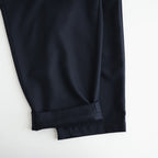 WOOL SERGE 2TUCK TAPERED EASY PANTS #3900 NAVY [GNMDS2501WS]