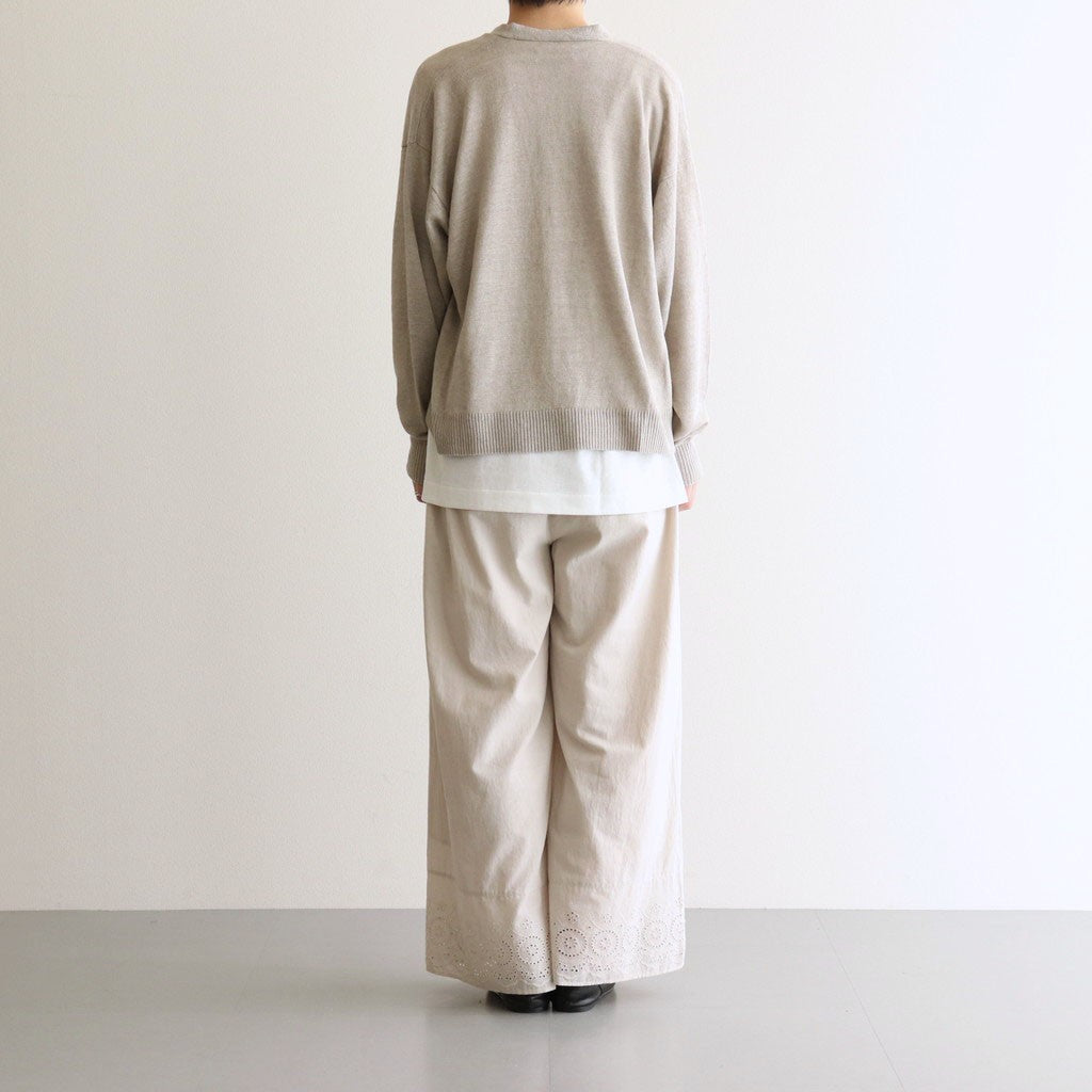 12GG 1PLY LINEN PLAIN V-NECK 1 BUTTON CARDIGAN #8200 LINEN [GNSL23302]
