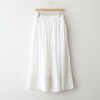 80s COTTON VOILE LACE GATHERED SKIRT #9100 WHT (OFF WHITE) [NSL26093]