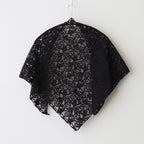 CROWN MOTIF LACE TRIANGLE STOLE #Black [no.7531]