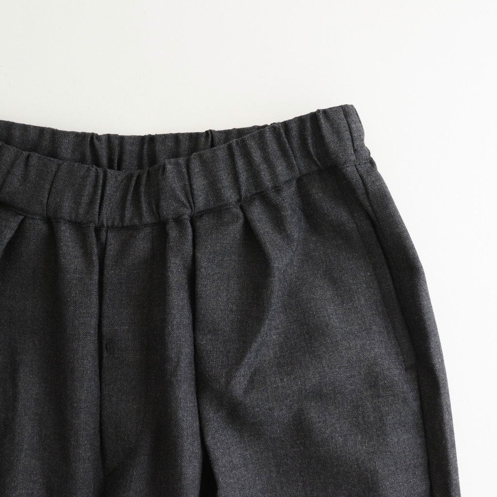 WORSTED SERGE 2TUCK WIDE EASY PANTS #9800 CHARCOAL [GNMDS2502WS]