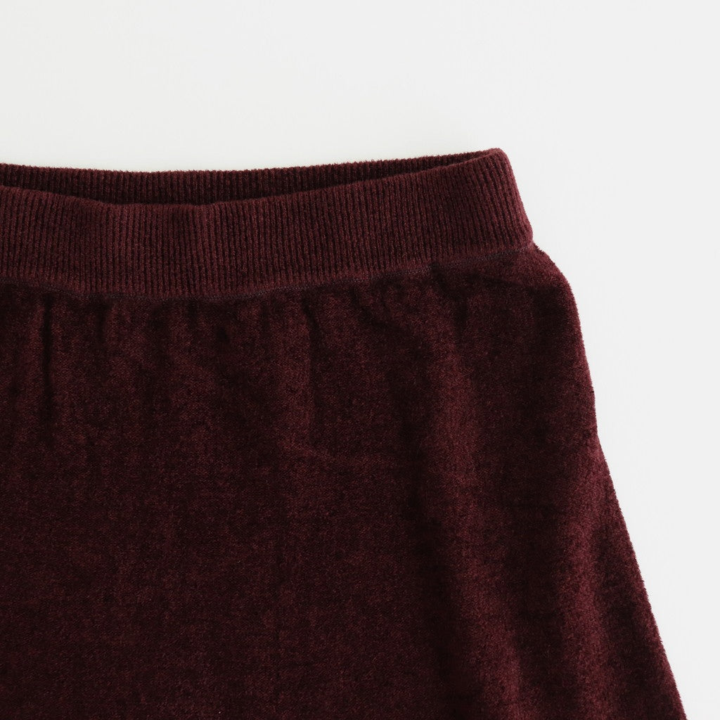 ex.superfine lambs wool & rayon mole skirt #burgundy [WVFL-UW110]