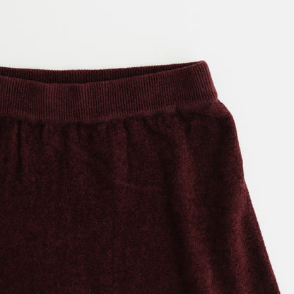 ex.superfine lambs wool & rayon mole skirt #burgundy [WVFL-UW110]