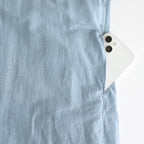 G.D COTTON SILK STAND COLLAR LONG SHIRT #Sax [no.7366]