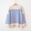 Basque pullover (sailor neck) #ivory×blue [mdm02-05]