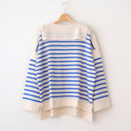 Basque pullover (sailor neck) #ivory×blue [mdm02-05]