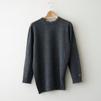 ex super fine woolen wool high-gauge knit P/O #melange charcoal gray [WXFL-UW120]