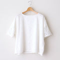 VOILE TULLE LACE S/SL SMOCK WITH COTTON VOILE #9000 OFF WHITE [NSL25051]