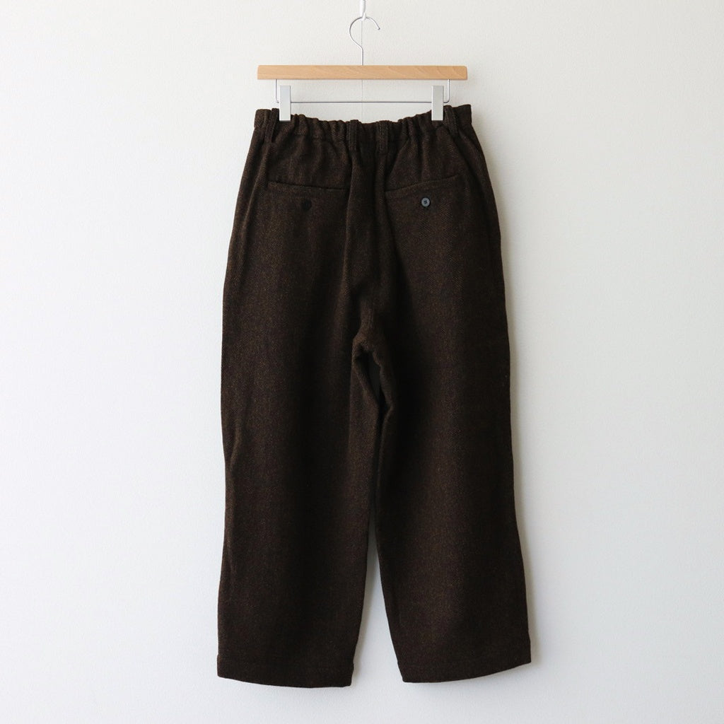 Bishu original wool herringbone tuck pants #brown herringbone [TS243PT099]