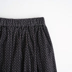 MINI CORDUROY CROSSHATCH PRINT GATHERED SKIRT #3991 NVY (NAVY/IVORY) [NSL26585]