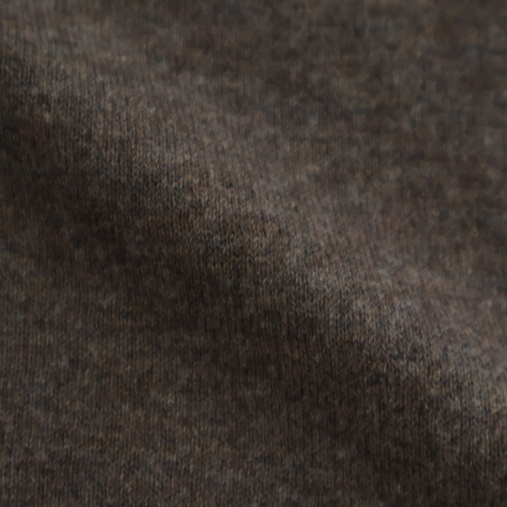 14GG 2PLY PLAIN STITCH COTTON/WOOL/CASHMER CREW-NECK PULLOVER #8600 BROWN [GNSL24542]