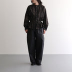 偶然の影：ブラウス #dark brown×beige [13261-09107]