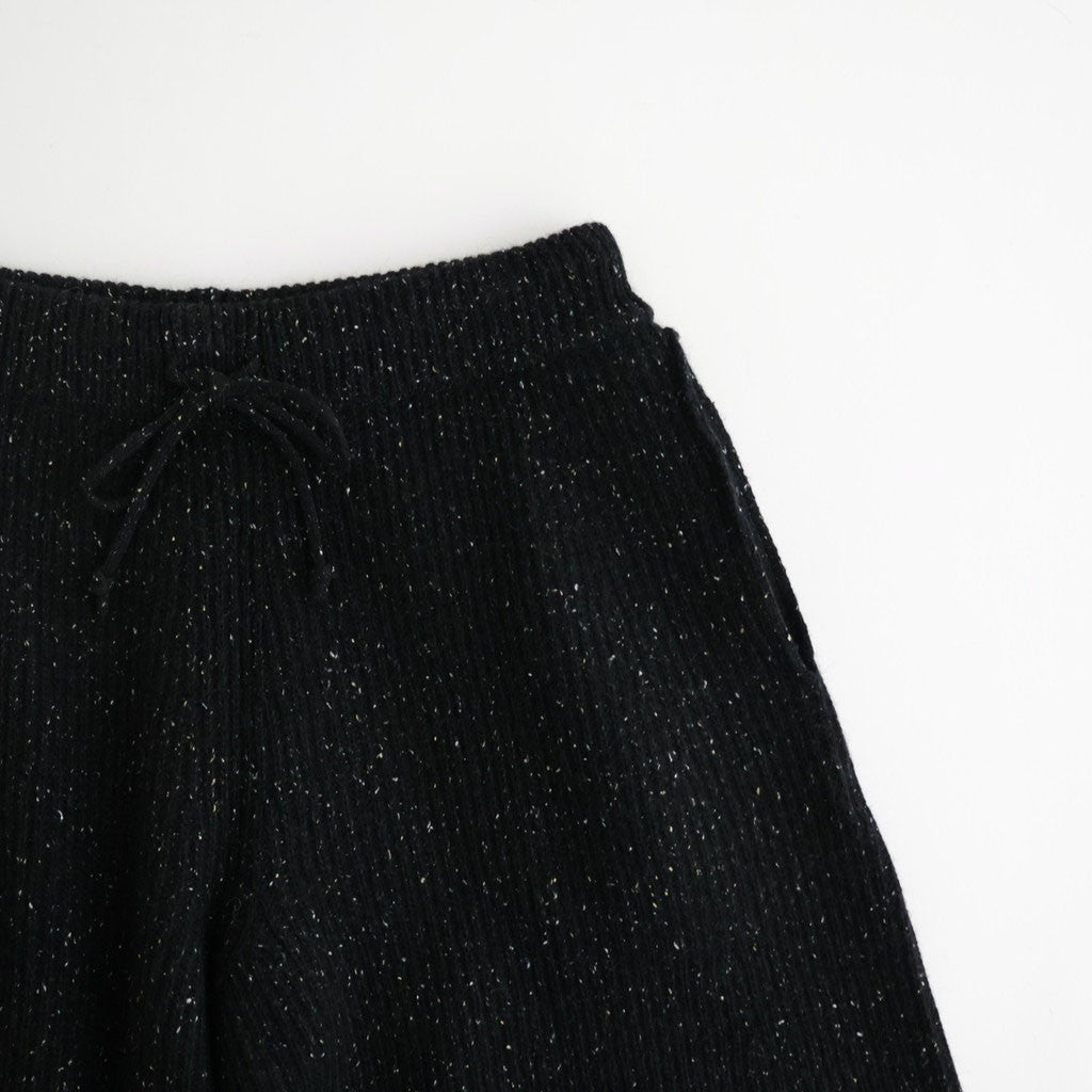 woolen cotton & silk nep wool tweed-knit pants #black tweed [WXFL-UW126]