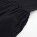 BOILED WOOL PLAIN CREW NECK EMB DRESS #3900 NAVY [NMDS25604]