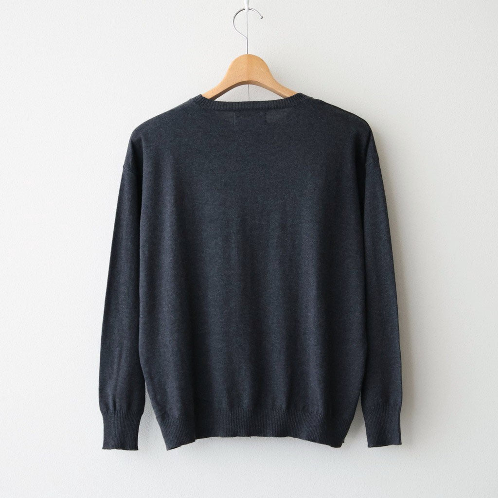14GG PLAIN STITCH COTTON/NYLON/SILK CREW-NECK PULLOVER #9800 CHARCOAL [NNSL26502]
