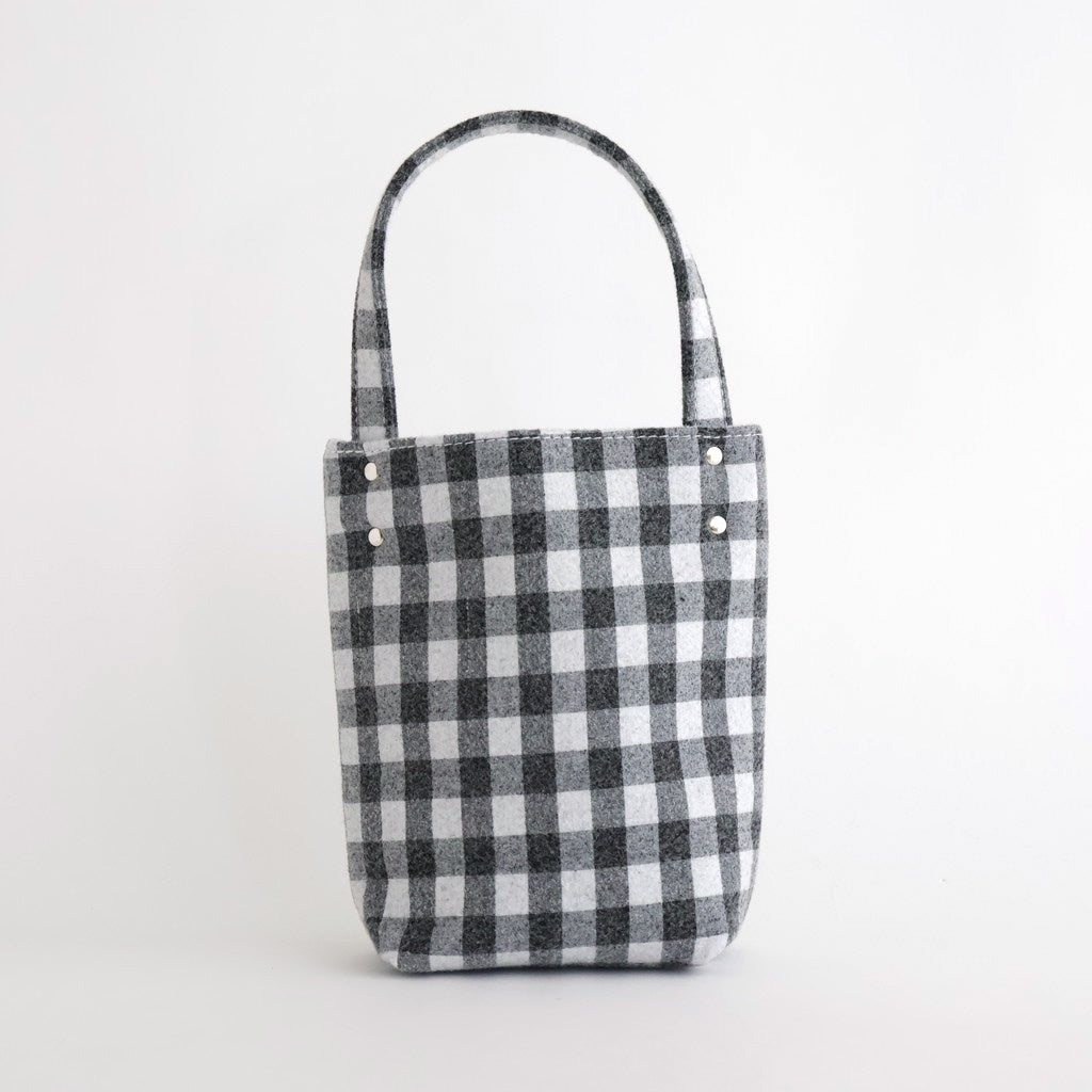 BAGUETTE TOTE MINI NEEDLE PUNCH #GINGHAM BLACK [TMB-2381H]
