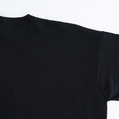14GG 2PLY PLAIN STITCH COTTON/WOOL/CASHMERE V-NECK CARDIGAN #9900 BLACK [GNSL25531]
