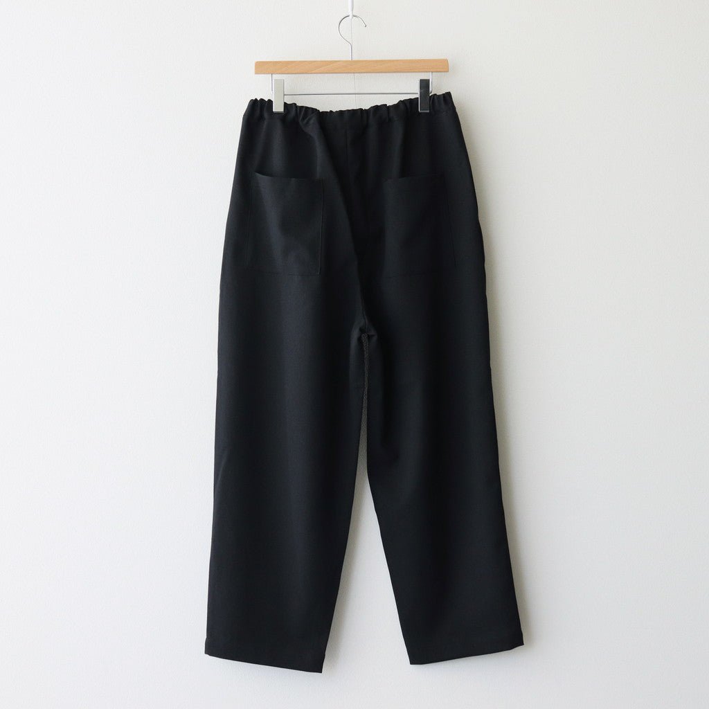 FLAVOR Wool-Like Twill Tuck Pants #Black [TS230PT082]