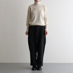 Bishu original wool herringbone tuck pants #black herringbone [TS243PT099]