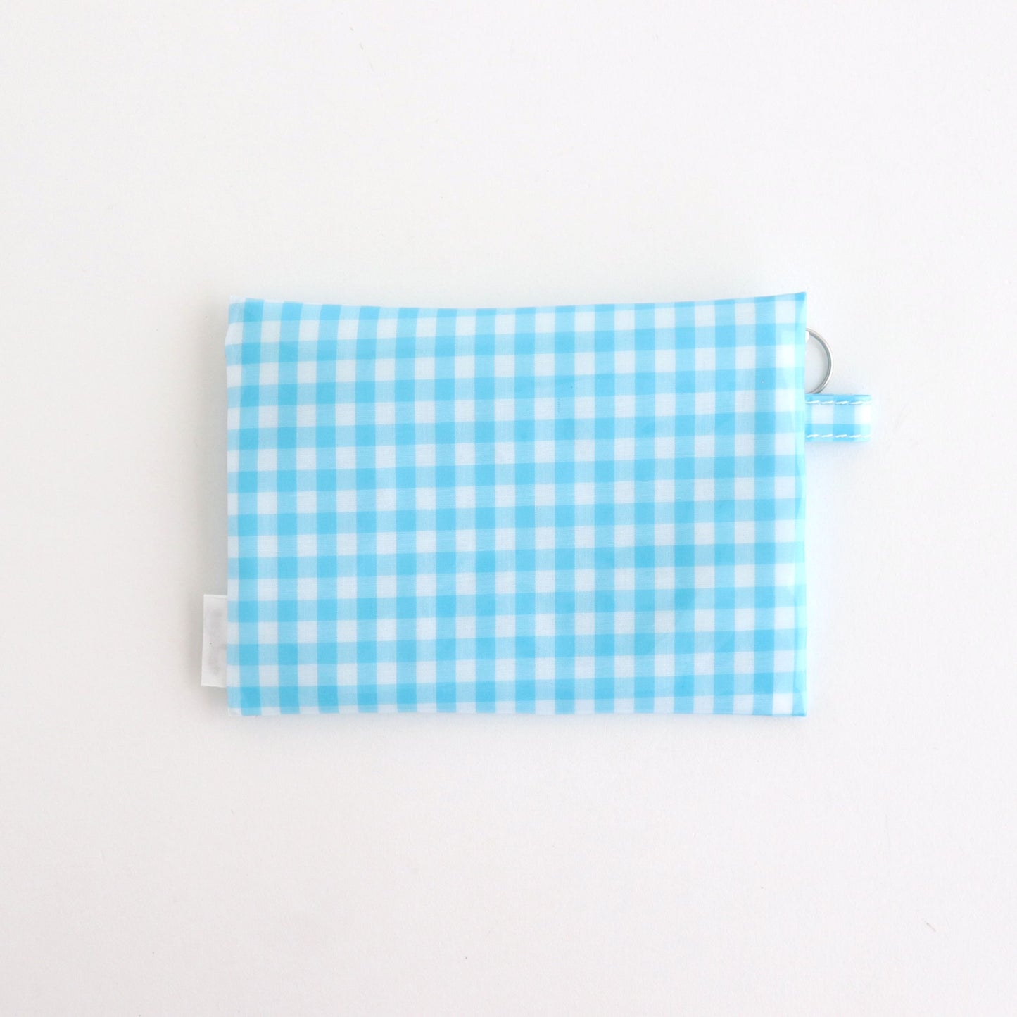 FLAT POUCH MEDIUM #GINGHAM SAX [TMB-2565H]