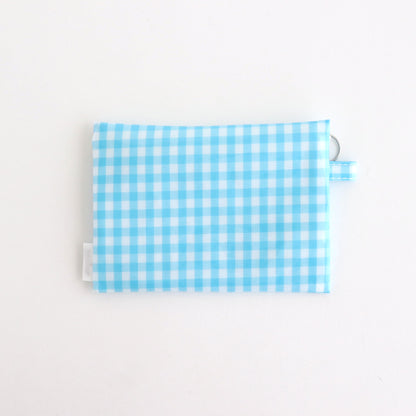 FLAT POUCH MEDIUM #GINGHAM SAX [TMB-2565H]