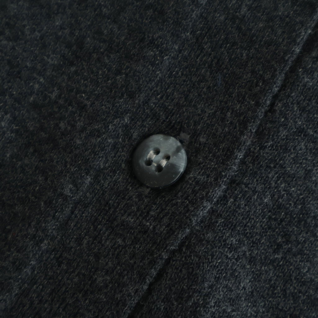 14GG 2PLY PLAIN STITCH COTTON/WOOL/CASHMERE V-NECK CARDIGAN #9800 CHARCOAL [GNSL25531]