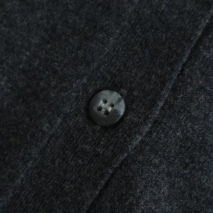 14GG 2PLY PLAIN STITCH COTTON/WOOL/CASHMERE V-NECK CARDIGAN #9800 CHARCOAL [GNSL25531]