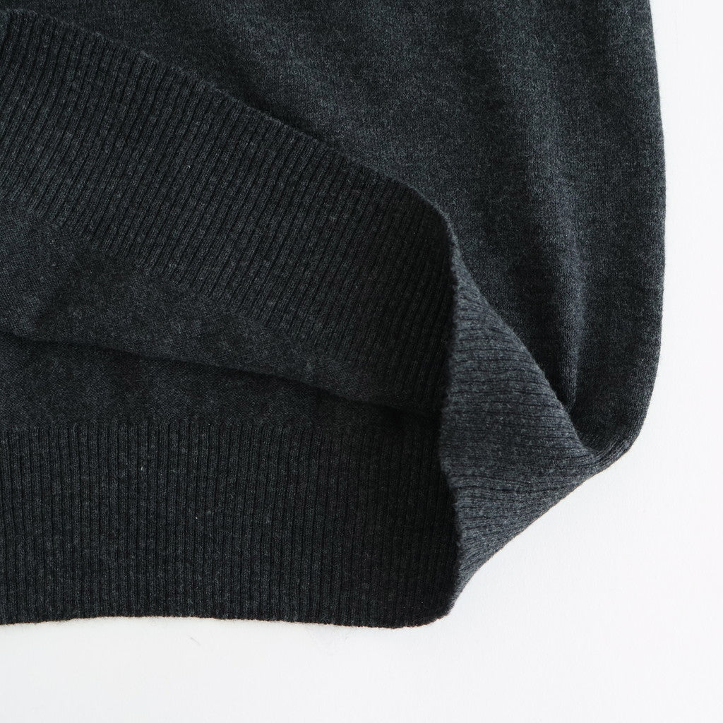 14GG 2PLY PLAIN STITCH COTTON/WOOL/CASHMERE V-NECK CARDIGAN #9800 CHARCOAL [GNSL25531]