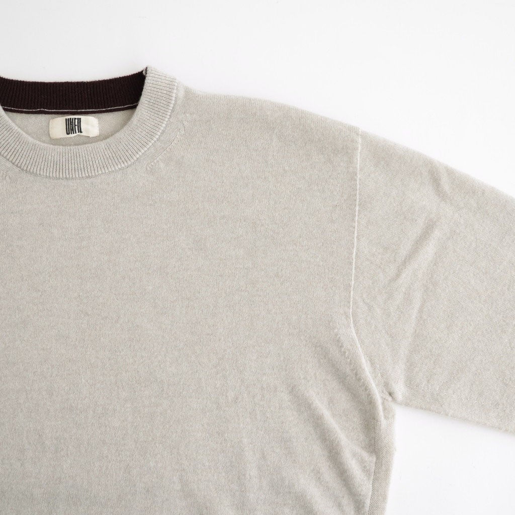 ex super fine woolen wool high-gauge knit P/O #melange light beige [WXFL-UW120]