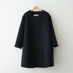 うつくしい沈黙 Collarless long coat #black [TLF-126-co002-FW]