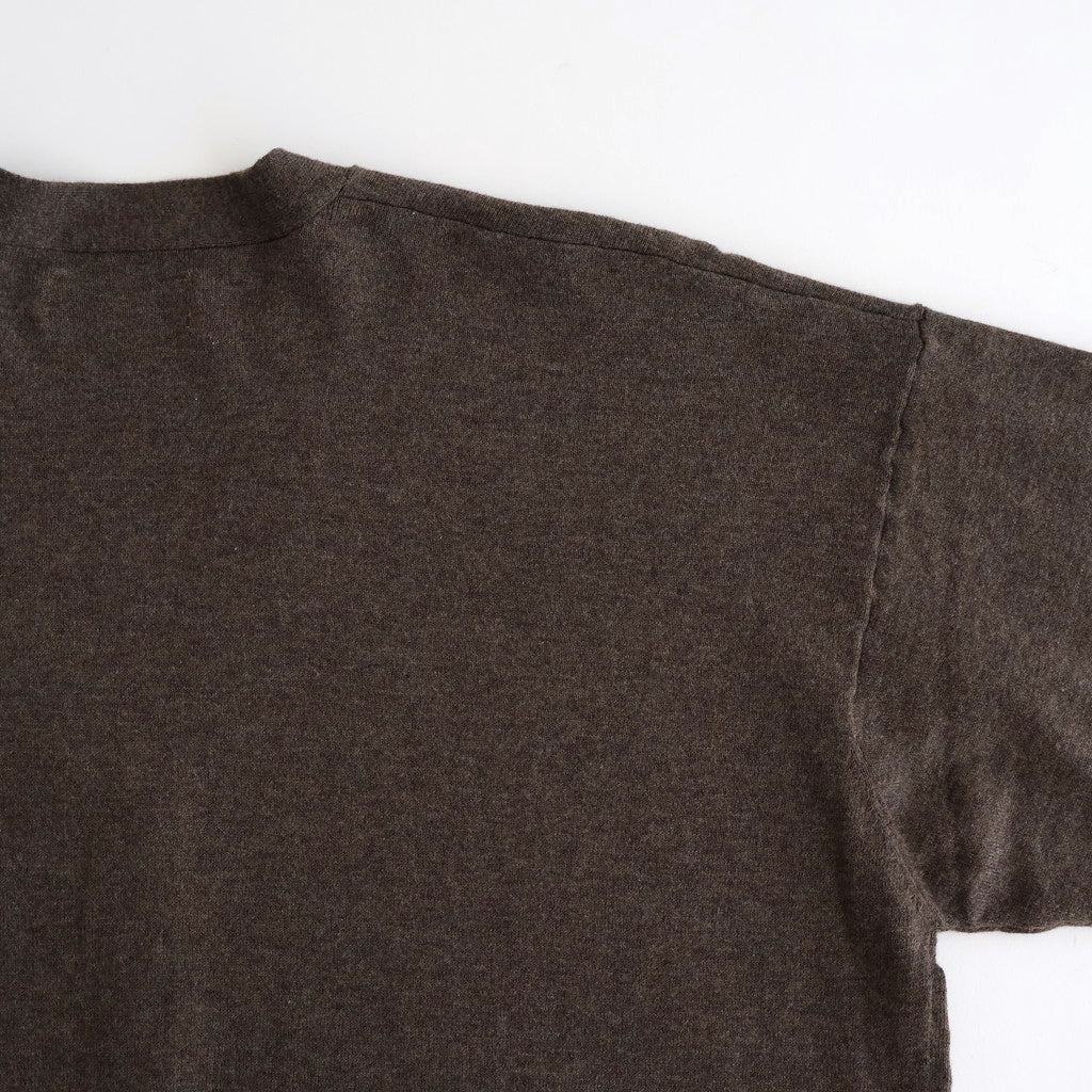 14GG 2PLY PLAIN STITCH COTTON/WOOL/CASHMERE V-NECK CARDIGAN #8600 BROWN [GNSL25531]