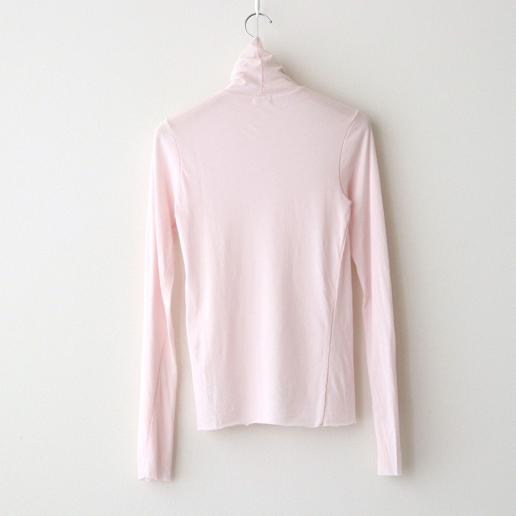 high twist cotton sheer jersey turtle-neck Tee #light pink [WVFL-UW104]