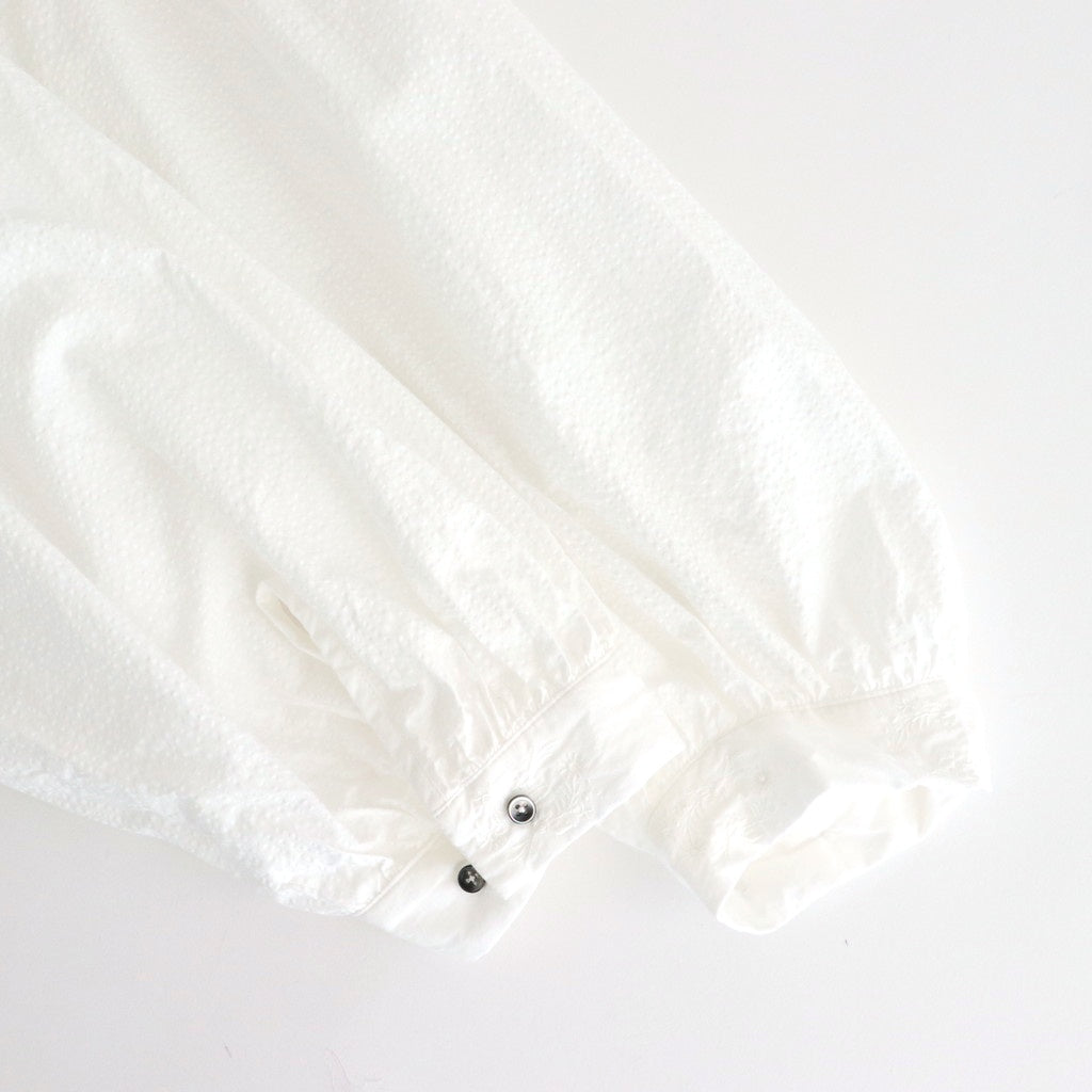 日日夜夜：Embroidery long tunic shirt #off white [13251-05307]