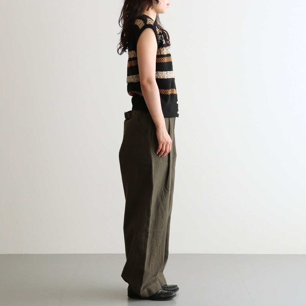 Flower Jacquard Knit Vest #Black [261806]