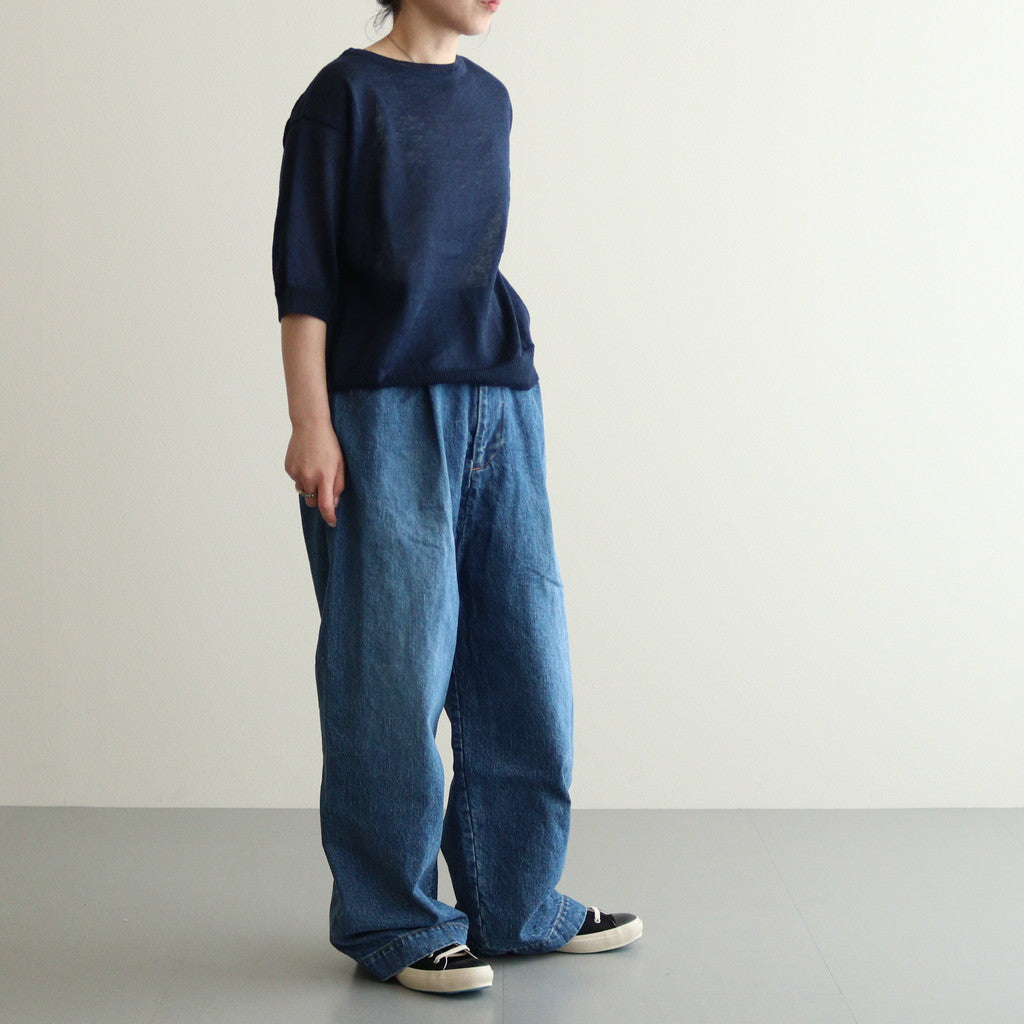 TUCK DENIM WIDE PANTS （VINTAGE LIKE） #INDIGO [no.6675]