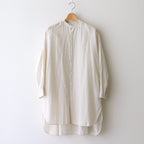 G.D COTTON SILK STAND COLLAR LONG SHIRT #Ivory [no.7366]