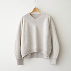 woolen cotton & silk nep wool tweed-knit P/O #grayge tweed [WXFL-UW124]