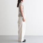 linen & silk melange slub yarn vest #cream melange [WXSP-UW102]