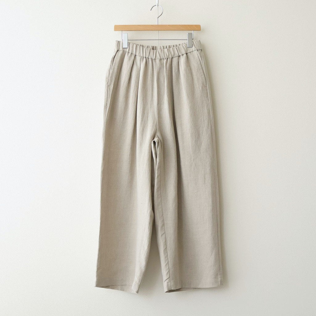 40s FRENCH LINEN DYED CANVAS 2TUCK WIDE EASY PANTS #8200 LINEN [GNMDS2502FL]