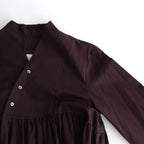 静寂の欠片 Funnel neck shirt dress #burgundy [TLF-125-op001-la]